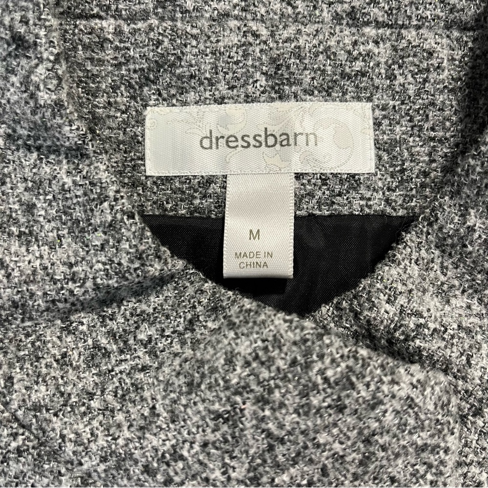 Dressbarn Womens Size M, Gray Mandarin Collar Career Button Up Jacket - Picture 2 of 14